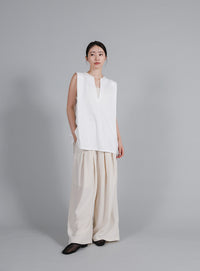 【Et】Keyneck Shoulder Tuck Tops