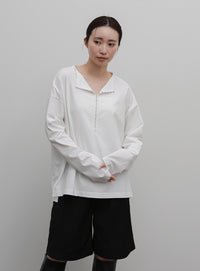 【Et】Oversized Front Hook Long Tee
