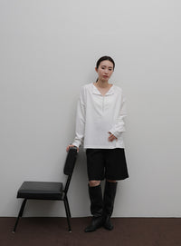 【Et】Oversized Front Hook Long Tee