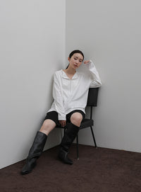 【Et】Oversized Front Hook Long Tee