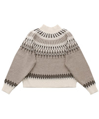 【Et】Wool Blend Nordic Pattern Knit