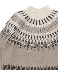 【Et】Wool Blend Nordic Pattern Knit