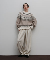 【Et】Wool Blend Nordic Pattern Knit