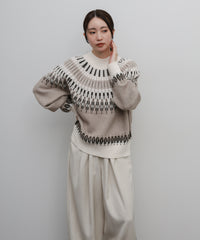 【Et】Wool Blend Nordic Pattern Knit