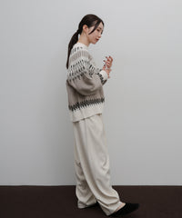 【Et】Wool Blend Nordic Pattern Knit