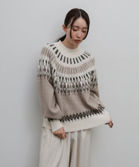 【Et】Wool Blend Nordic Pattern Knit