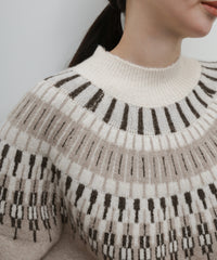 【Et】Wool Blend Nordic Pattern Knit