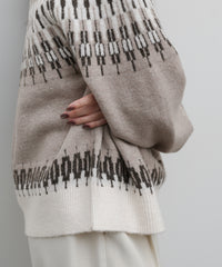 【Et】Wool Blend Nordic Pattern Knit