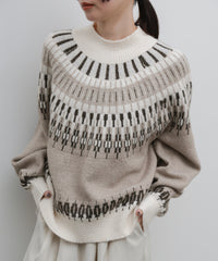 【Et】Wool Blend Nordic Pattern Knit