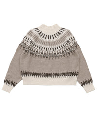 【Et】Wool Blend Nordic Pattern Knit