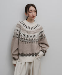 【Et】Wool Blend Nordic Pattern Knit