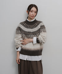 【Et】Wool Blend Nordic Pattern Knit