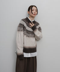 【Et】Wool Blend Nordic Pattern Knit