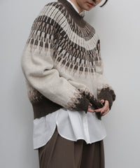 【Et】Wool Blend Nordic Pattern Knit