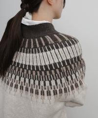 【Et】Wool Blend Nordic Pattern Knit