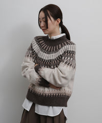 【Et】Wool Blend Nordic Pattern Knit