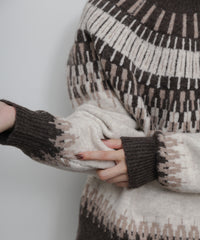 【Et】Wool Blend Nordic Pattern Knit