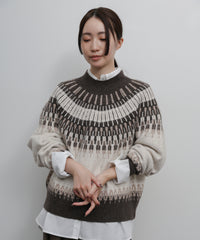 【Et】Wool Blend Nordic Pattern Knit