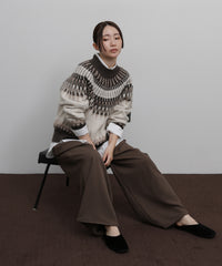 【Et】Wool Blend Nordic Pattern Knit