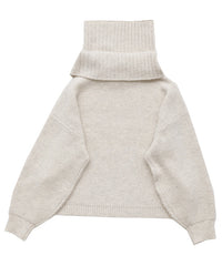 【Et】Wool Blend Rib Kint with Snood