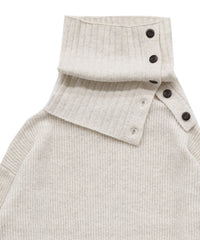 【Et】Wool Blend Rib Kint with Snood