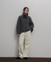 【Et】Wool Blend Rib Kint with Snood