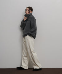 【Et】Wool Blend Rib Kint with Snood