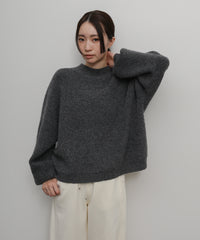 【Et】Wool Blend Rib Kint with Snood