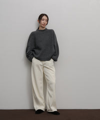 【Et】Wool Blend Rib Kint with Snood