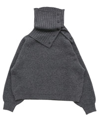 【Et】Wool Blend Rib Kint with Snood
