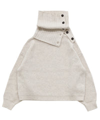 【Et】Wool Blend Rib Kint with Snood