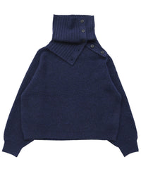 【Et】Wool Blend Rib Kint with Snood