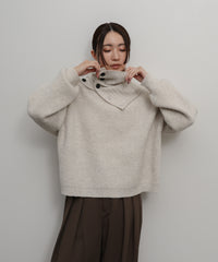 【Et】Wool Blend Rib Kint with Snood