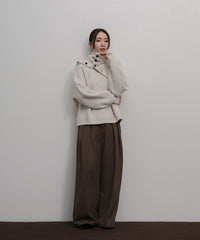 【Et】Wool Blend Rib Kint with Snood