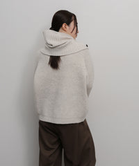 【Et】Wool Blend Rib Kint with Snood
