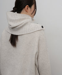 【Et】Wool Blend Rib Kint with Snood