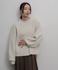【Et】Wool Blend Rib Kint with Snood