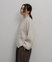 【Et】Wool Blend Rib Kint with Snood