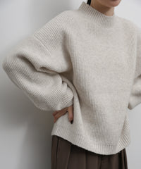 【Et】Wool Blend Rib Kint with Snood