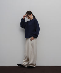【Et】Wool Blend Rib Kint with Snood