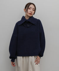 【Et】Wool Blend Rib Kint with Snood