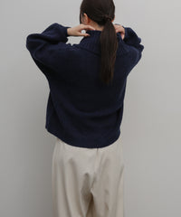【Et】Wool Blend Rib Kint with Snood