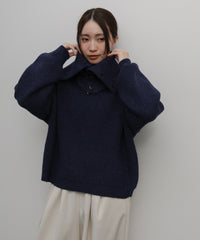 【Et】Wool Blend Rib Kint with Snood