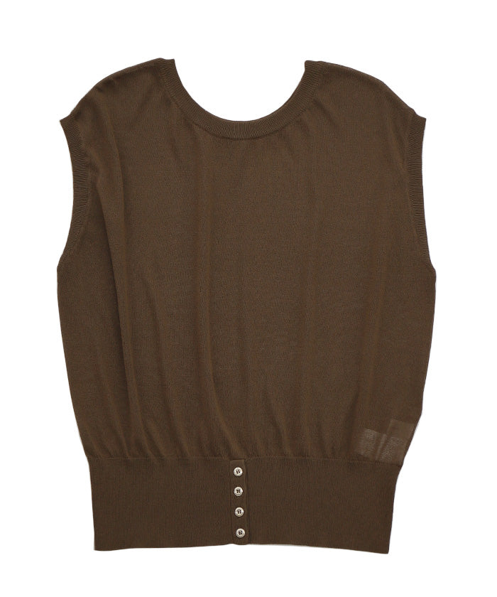 Et】Double-Front Slit Button Sheer Knit Tops – SELECT MOCA