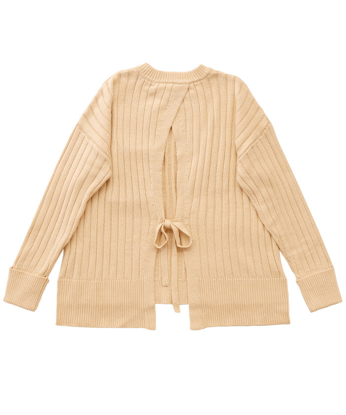 【Et】バックスリットリブニット