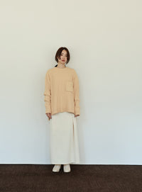 【Et】バックスリットリブニット