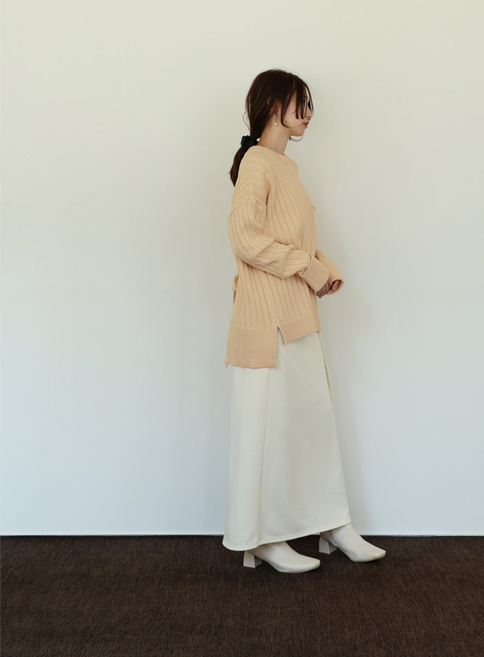【Et】バックスリットリブニット
