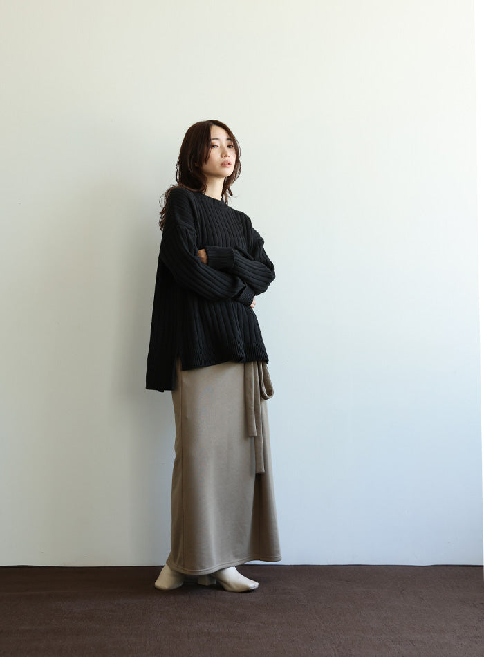【Et】バックスリットリブニット