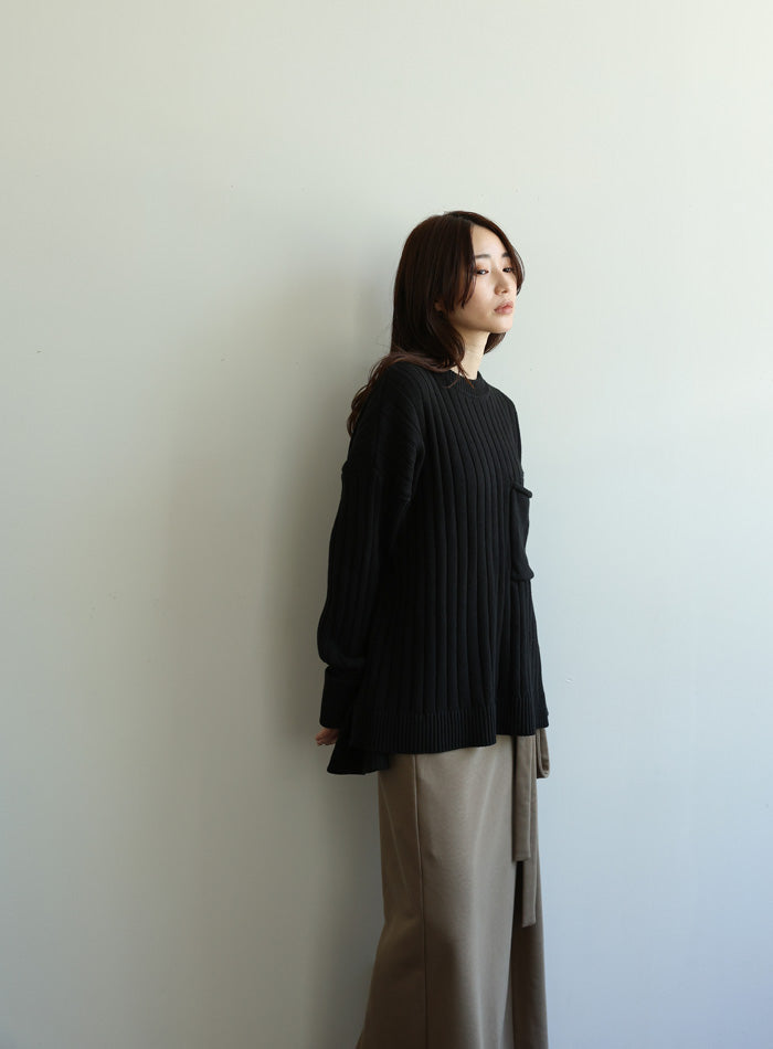 【Et】バックスリットリブニット