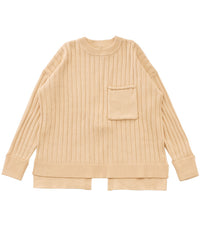 【Et】バックスリットリブニット